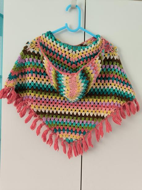 Farebné pletené pončo, gap,80