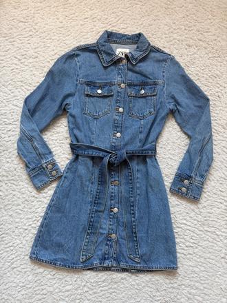Zara rifľové šaty, zara,xs