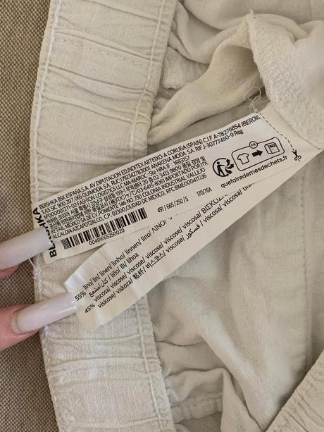 Ľanové nohavice unisex, veľkosť s, bershka,s
