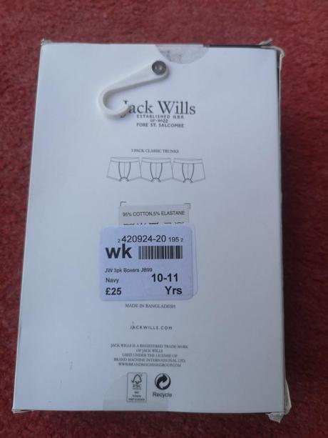 Jack wills 3ks chlapčenské boxerky 10-11rokov, 140 / 146