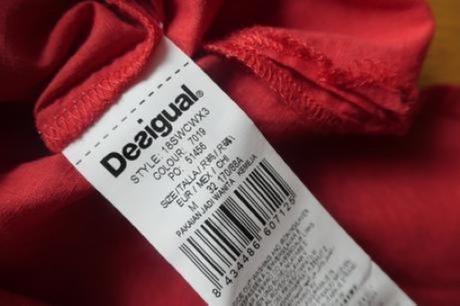 Desigual vysivana nova cervena bluzka/tunika, desigual,l / m