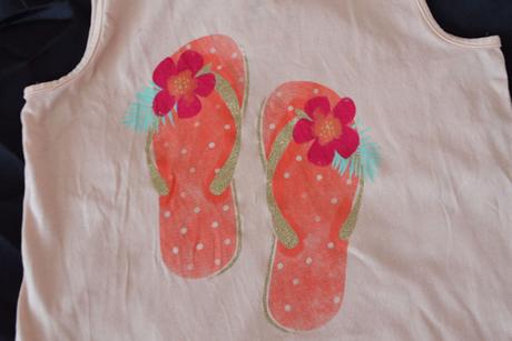 Letné tričko s obrázkom plážových šlapiek, c&a,140