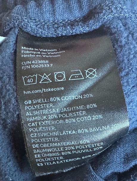 Tepláky s prúžkami po bokoch, h&m,158