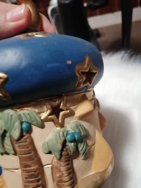 Vianocna keramická dekorácia na čajové sviecky, 