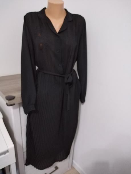 Luxusné vintage midi plisovane saty, l, l