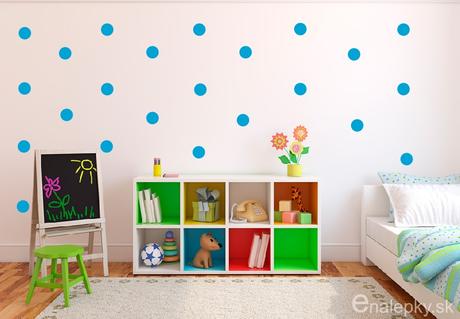 Nálepky na stenu - guličky 9 cm priemer - 42 ks,