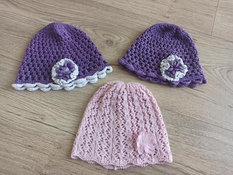 Háčkované čiapky pre dievčatko 3-6rokov, 110