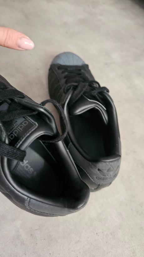 Adidas kožené superstar čierne s tyrkysovou, adidas,38