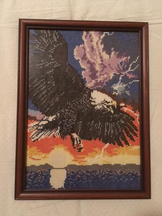 Vyšívaný obraz - orol, 