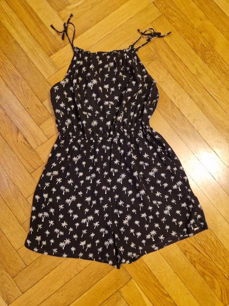 Letny overal h&m dievca cierny s bielym motivom 14, h&m,140