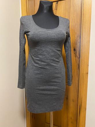 H&m - šedé / sivé elastické šaty, h&m,m