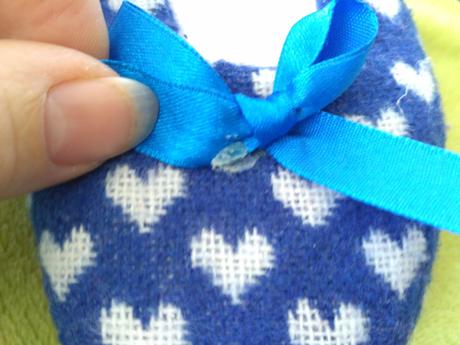 Teplé papučky s mašličkou a srdiečkami, f&f,22