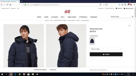Zimná bunda hm, bombéra hm, h&m,l