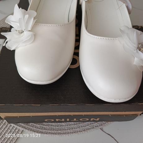 Biele slavnostne topanky, s postou, nelli blu,33