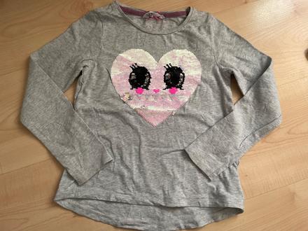 Tričko srdiecko 6-8 rokov, h&m,122