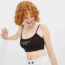 Dámsky croptop čierny s bielym nápisom bershka (s), bershka,s