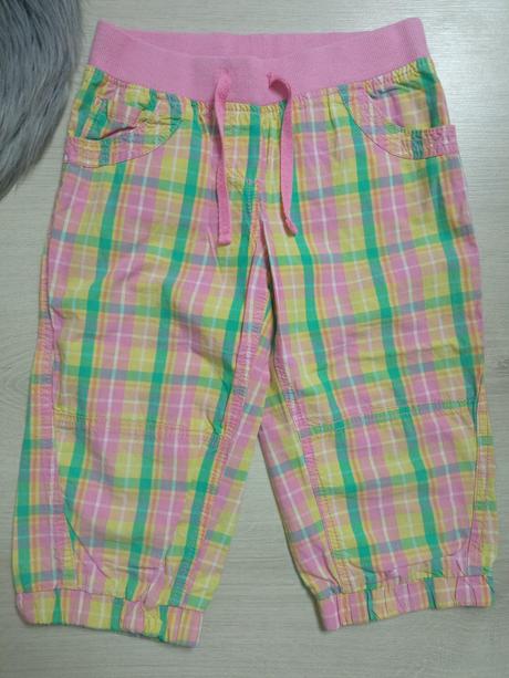Ružovo-žlté-zelené kockované kraťasy palomino,122, c&a,122