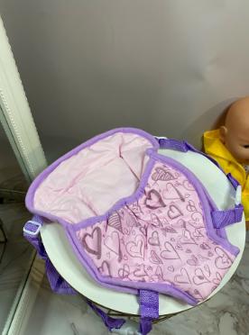 Nosič pre bábiky ružový a fialový,