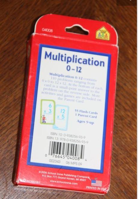 Karticky na ucenie nasobilky, 