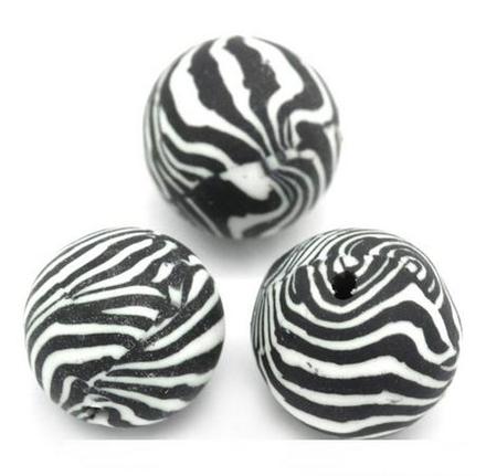 Zebra korálky 10 mm, 