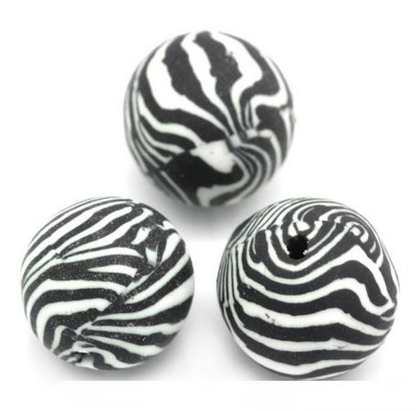 Zebra korálky 10 mm, 