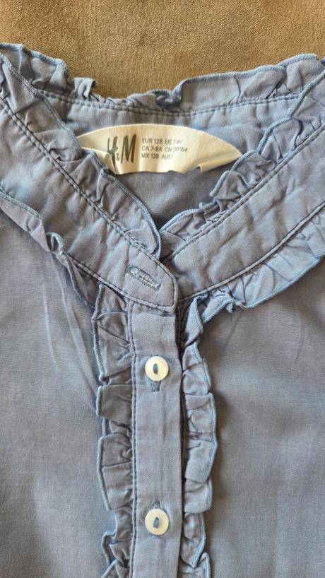 Bavlnená blúzka h&m 1xpraná ako nová veľ.128, h&m,128