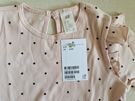 Rebrovaná bavlnená súprava h&m, h&m,98