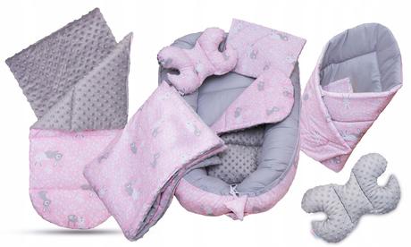 Hniezdo pre bábätko + zavinovačka - set 7v1, šírka (cm): 65,dĺžka (cm): 110