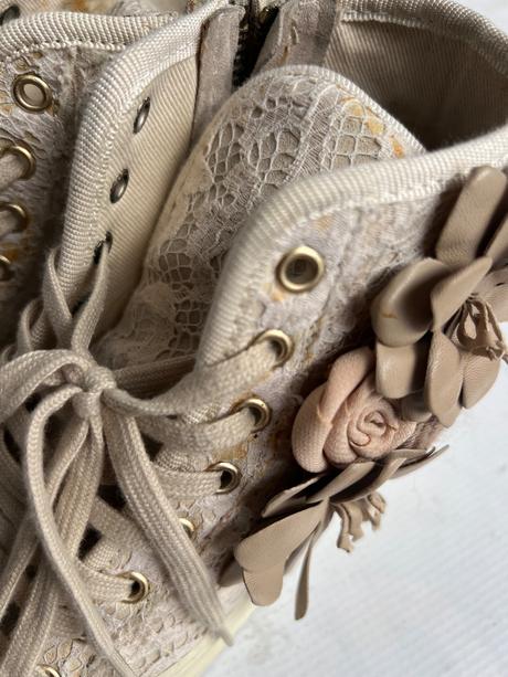 Twinset krasne cipkovane tenisky 36 na styl chloe, 36