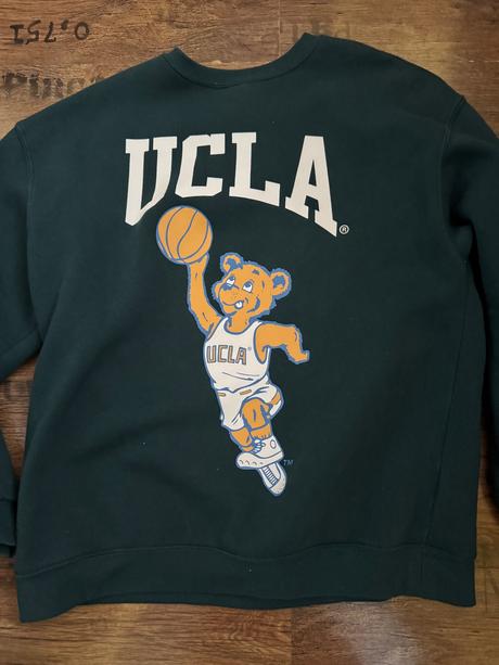 Tmavozelená mikina ucla divided, h&m,s