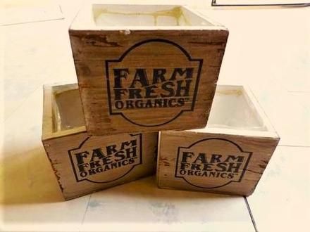 Drevené industriálne vintage krabičky / 3 ks,