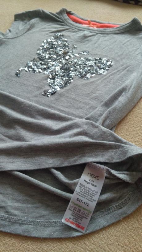 Sivé tričko s motýlikom, 2-4r., next,98