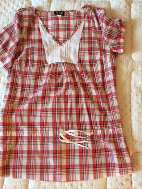 Letná káro blúzka v.42/44, 42