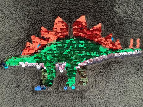 Huňatá glitrovaná dinko mikina veľ. 122/12d, h&m,128