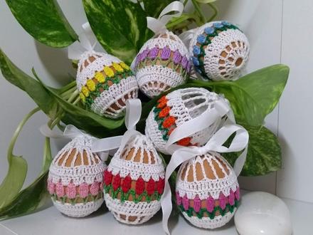 Háčkované vajíčka-tulipán,