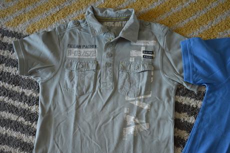 Sivé tričko s golierom 146/152, c&a,146