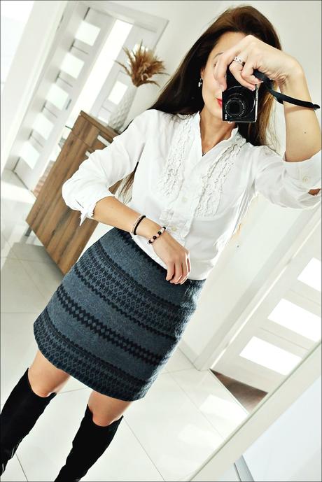 Zimná sukňa s obsahom vlny, new look,36