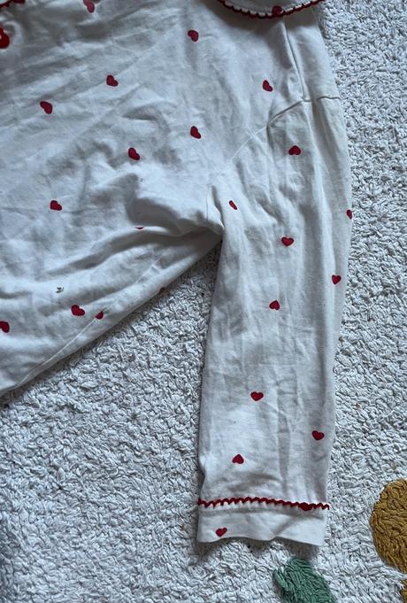 Biele srdiečkové bavlnené pyžamo, h&m, 98/104, h&m,98