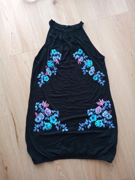 Top okolo krku s potlačou kvetov, bonprix,36