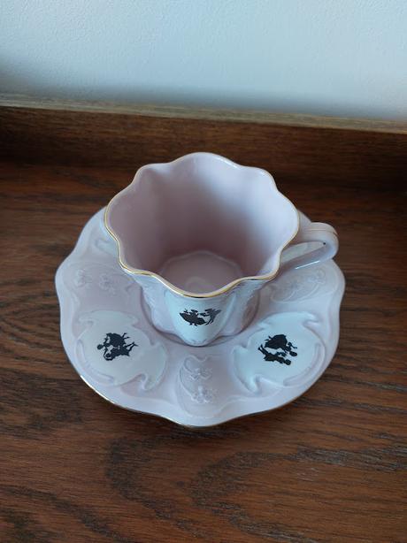 Ruzovy porcelam h&c - salka s podsalkou, 