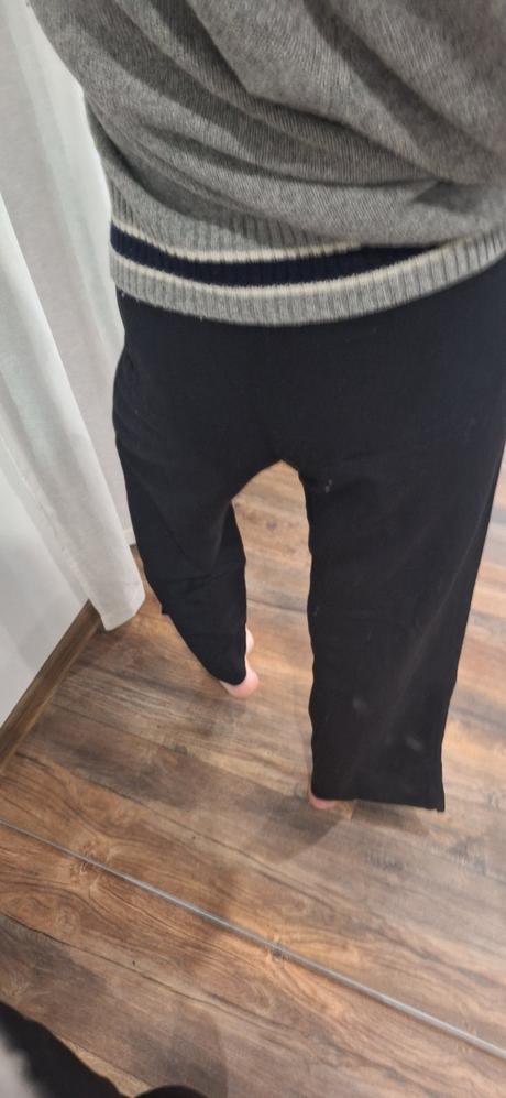 Ľanové čierne šioké nohavice h&m vel 36, h&m,36