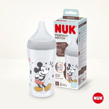 Nuk perfect match mickie mouse fľaša 260 ml, 3m+, nuk