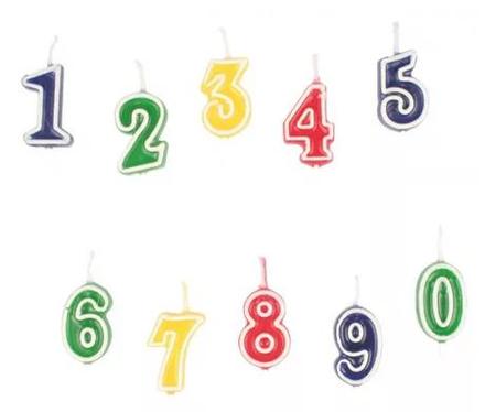 Sviečky (10ks) čísla - skladom, 