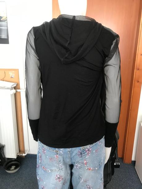 Tričko na zips mix materiálov, 36/38, bonprix,36