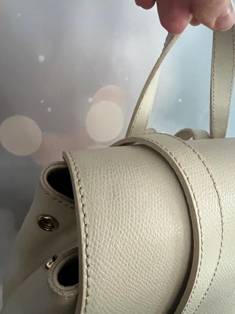 Krasny kremovy/ivory novy kozeny ruksak lubive, 