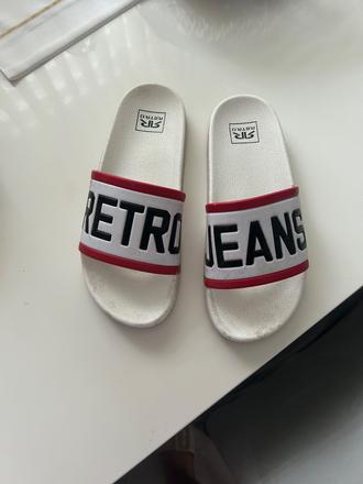 Šľapky retro jeans, 38