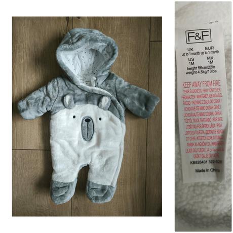 Zimný overal pre bábätká, f&f,56