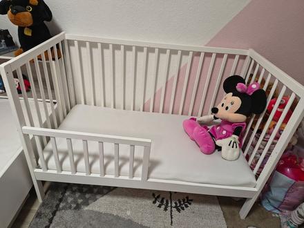 Detská biela postieľka, šírka (cm): 65,dĺžka (cm): 120