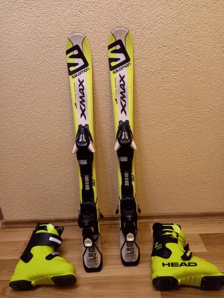 Lyže +lyžiarky, salomon,90-99 cm