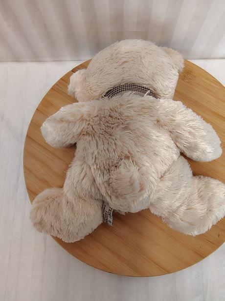Plyšový krémový medveď s mašlou, teddy, 25 cm, 